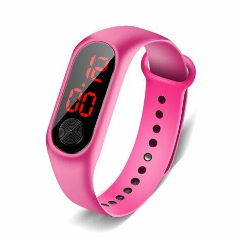 Наручные часы электронные LED Watch розовый силиконовый ремешок