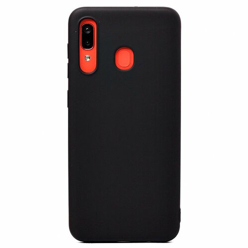 Накладка Samsung A20/A30 черный Silicone Case Full без лого