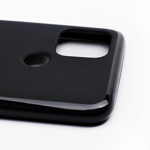 Накладка Oppo A15/A15s черный матовый блестящие края силикон Activ Однотонный - 3