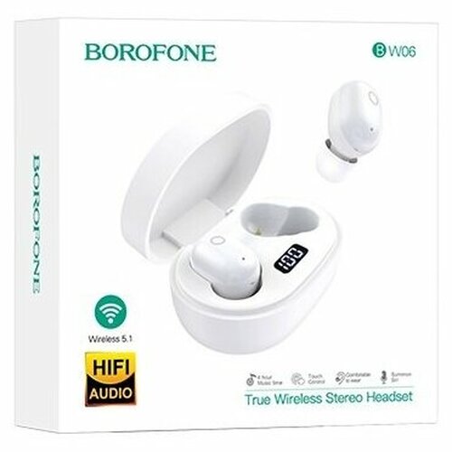 Гарнитура Стерео Borofone BW06 белый Bluetooth