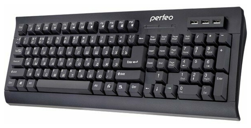 Клавиатура Perfeo HUB-BIT PF_5139 проводная мультимедийная черный
