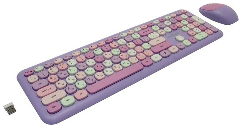 Комплект клавиатура + мышь Smartbuy SBC-666395AG-V беспроводной офисный фиолетовый