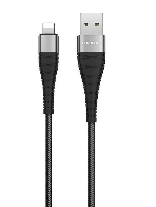 Кабель USB - 8 pin Lightning Borofone BX32 текстиль черный 2.4A 1 м.