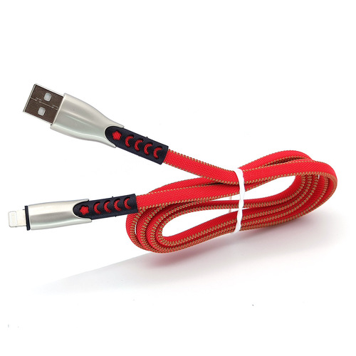 Кабель USB - 8 pin Lightning Орбита OT-SMI24 текстиль красный 2.4A 1 м.