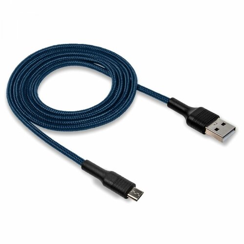 Кабель USB - micro USB Walker C575 текстиль черный 2.4A 1 м.
