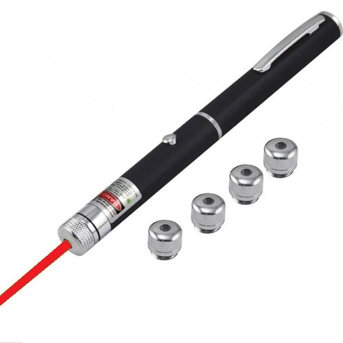 Указка лазерная LASER POINTER OG-LDS01 красный 0,1W 4 насадки