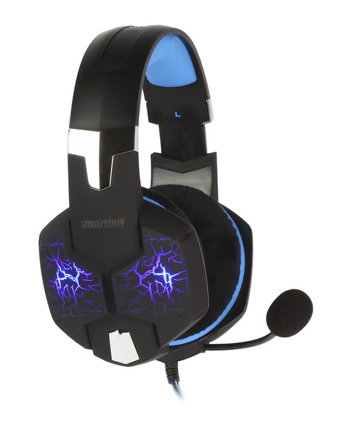 Наушники RUSH TAIPAN SBHG-3000 накладные, проводные, USB, микрофон, игровые, подсветка, черно-синий