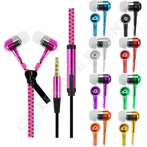 Наушники Zipper Earphones вакуумные, проводные, Jack 3.5, микрофон, на молнии, фиолетовый