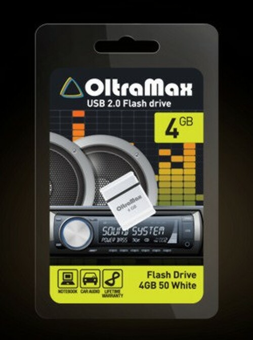 Флешка USB OltraMax 4GB 50 USB 2.0, белый