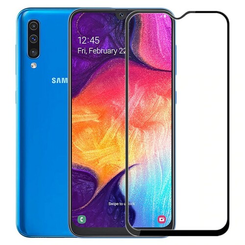 Защитное стекло Samsung A70/A70s черный FullGlue тех.пак