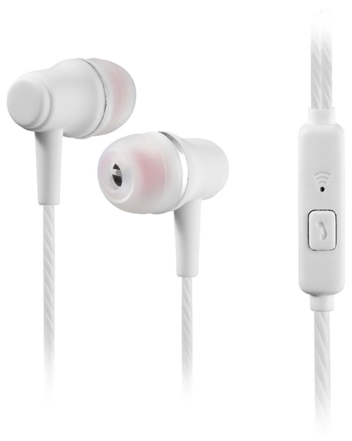 Наушники Walker H550 вакуумные, проводные, Jack 3.5, микрофон, белый