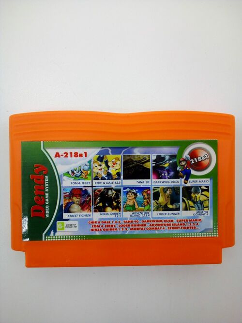 Картридж 8 bit 218в1 CHIP DALE 1.2.3+TANK 90+SUPER MARIO+DARKWING DUCK+M.K.4+STREET FIGHTER+LODE RUNNER+TOM