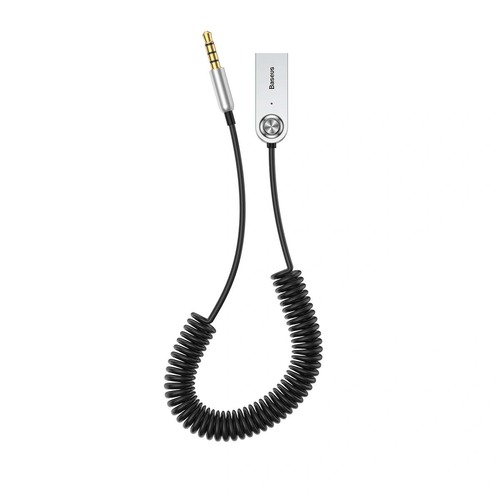 Адаптер Bluetooth - AUX AUX BASEUS BA01 v5.0 USB пружина, цвет: чёрный