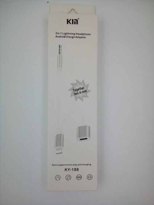 Переходник 8 pin lightning-8 pin Lightning - Jack 3.5(п) KIN KY188 белый