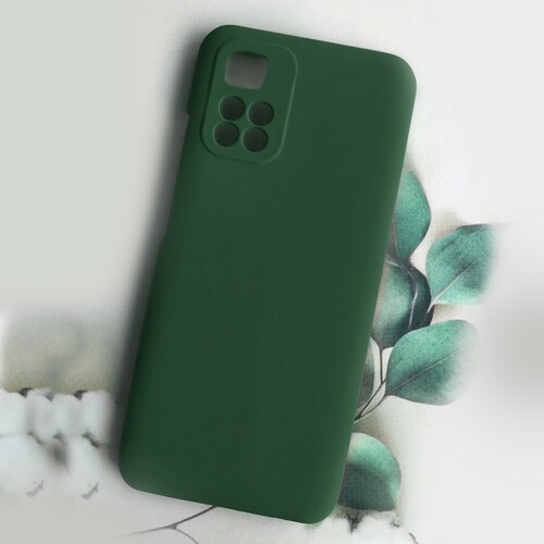 Накладка Xiaomi Redmi 10 темно-зеленый с защитой камеры Silicone Case без лого