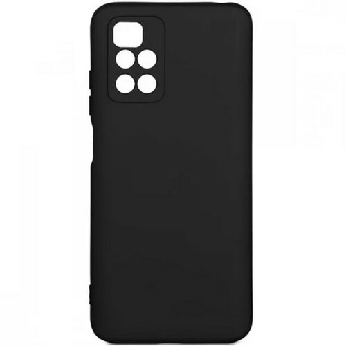 Накладка Xiaomi Redmi 10 черный матовый с защитой камеры силикон Однотонный