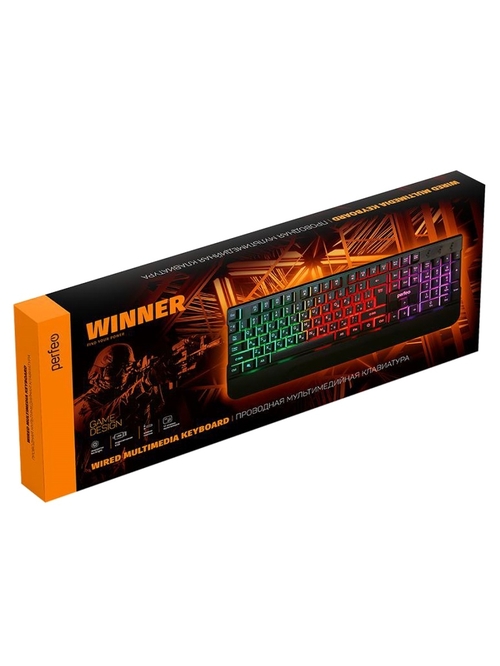 Клавиатура Perfeo WINNER проводная игровая с подсветкой черный