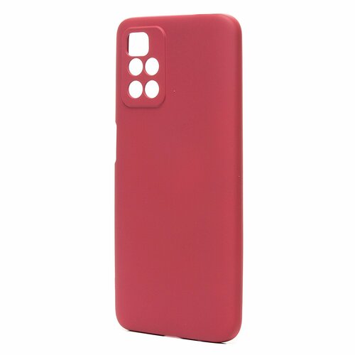 Накладка Xiaomi Redmi 10 бордовый с защитой камеры Silicone Case Full без лого - 2