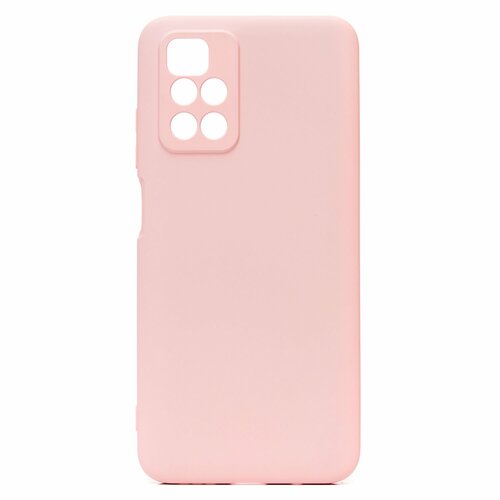 Накладка Xiaomi Redmi 10 светло-розовый с защитой камеры Silicone Case Full без лого