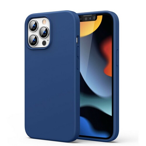 Накладка Apple iPhone 13 синий Silicone Case без лого
