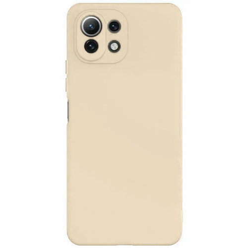 Накладка Xiaomi Mi11 Lite кремовый Silicone Case без лого