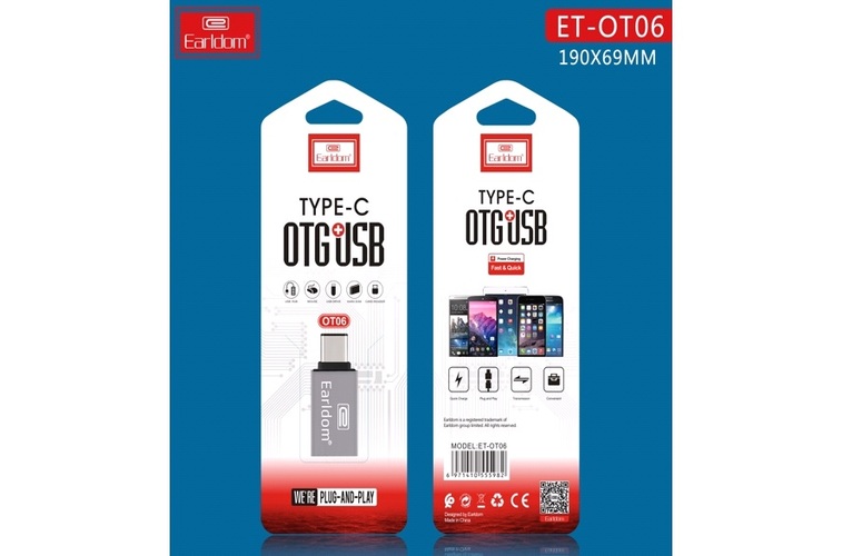 Переходник OTG Type-C - USB Earldom OT06