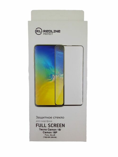 Защитное стекло Tecno Camon 18/18P черный FullGlue RedLine - 2