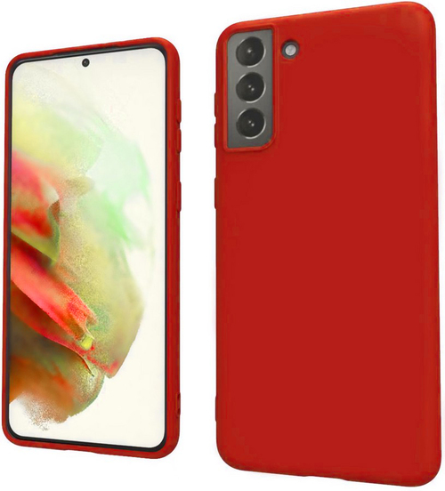 Накладка Samsung S21 FE красный Silicone Case без лого