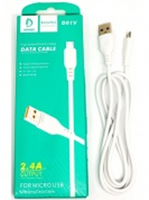 Кабель USB - Type-C Denmen D06 белый круглый 2.4A