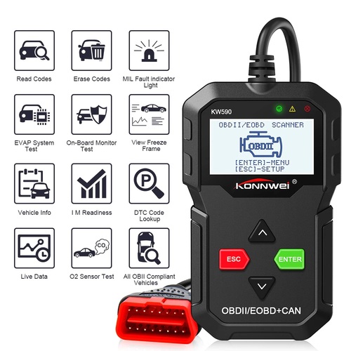 Автомобильный сканер OBD KONNWEI KW-590 OBD2/EOBD+CAN - 5