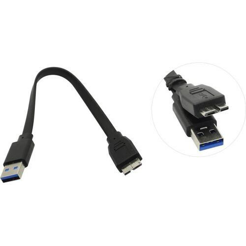 Кабель USB - micro USB 3.0 Smartbuy черный плоский 0,2 м. (SBCAB-762K)