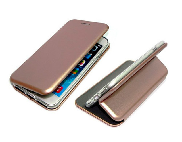 Чехол-книжка Samsung A03 розовое золото горизонтальный Fashion Case - 4