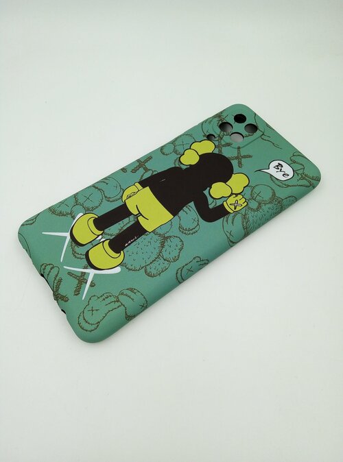 Накладка Samsung S22 Plus темно-зеленый фосфорный силикон Kaws Bye