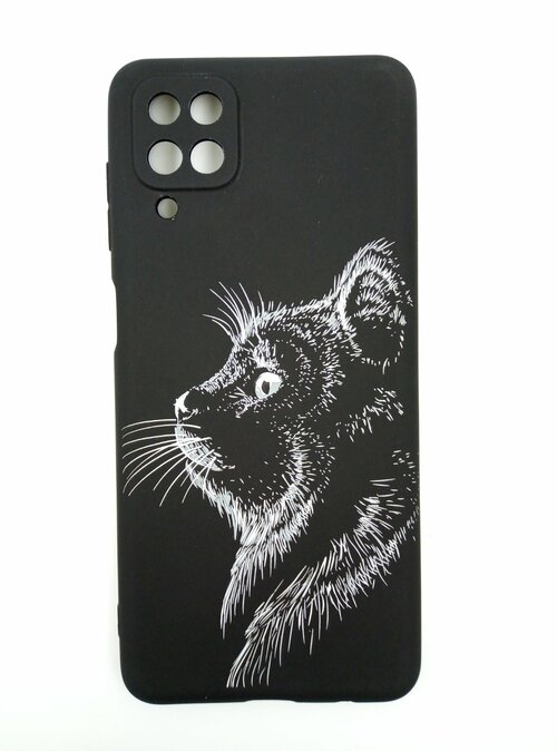 Накладка Apple iPhone 12 черный фосфорный силикон Животные Коты/Кошки Кот в профиль - 2