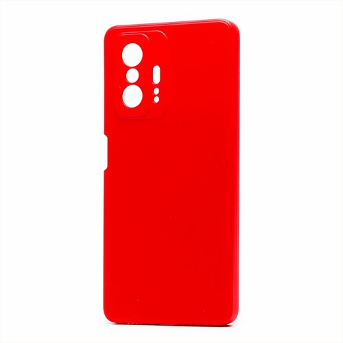 Накладка Xiaomi Mi11T/Mi11T Pro красный с защитой камеры Silicone Case Full без лого - 2