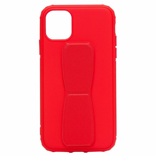 Накладка Apple iPhone 12/12 Pro красный с магнитом силикон+пластик Momo Stick Подставка-держатель