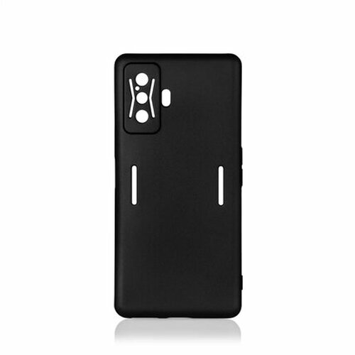 Накладка Xiaomi Poco F4 GT черный матовый силикон DF Однотонный