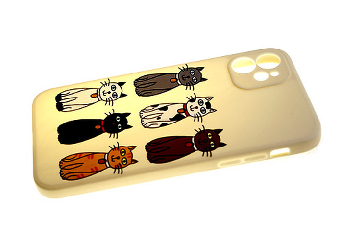 Накладка Xiaomi Redmi 10A/9C/Poco C31 бежевый с защитой камеры силикон Животные Кошки