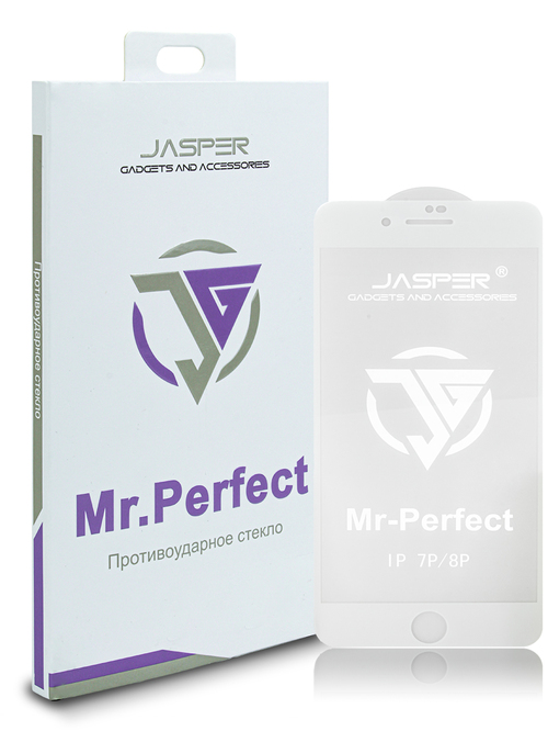 Защитное стекло Apple iPhone 7 Plus/8 Plus белый FullGlue MR.PERFECT