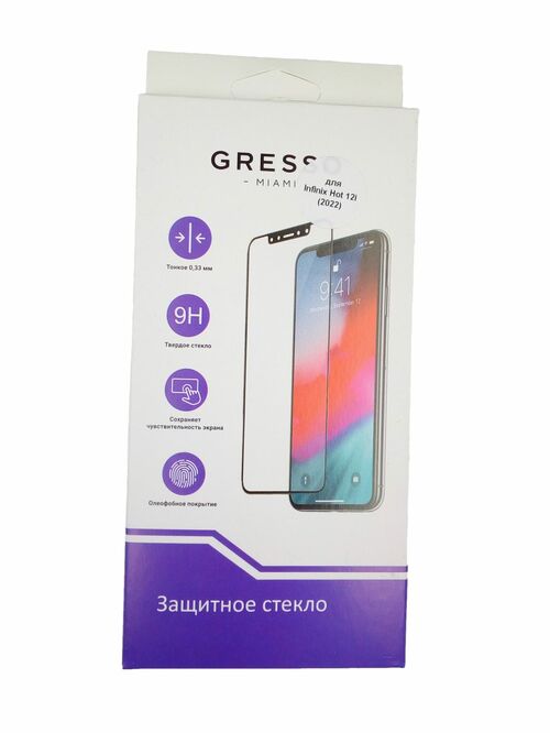 Защитное стекло Infinix Hot 12i черный FullGlue Gresso