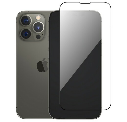 Защитное стекло Apple iPhone 13 Pro Max/14 Plus черный Ceramic матовое антишпион