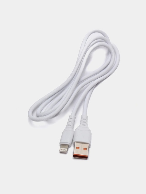 Кабель USB - 8 pin Lightning Denmen D01 черный круглый 2.4A