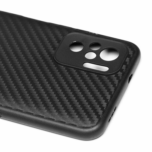 Накладка Xiaomi Redmi Note 10/10S/Poco M5S черный силикон Карбон - 4