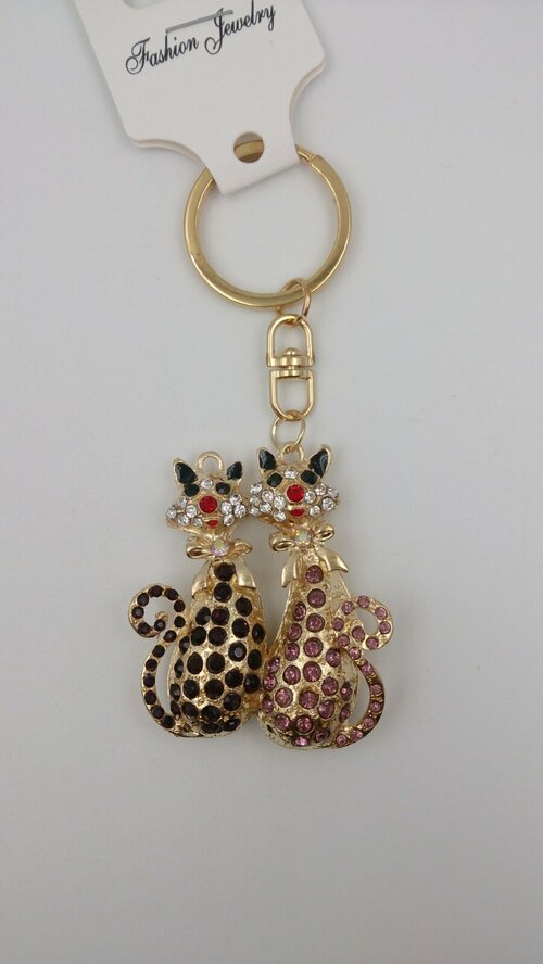 Брелок Животные Кошки стразы