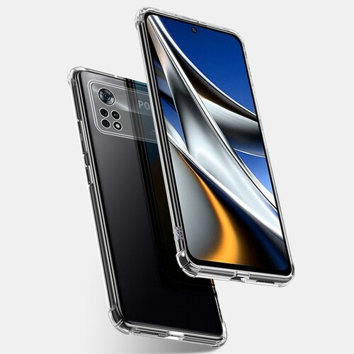 Накладка Xiaomi Poco X4 Pro 5G прозрачный Антишок силикон Противоударный