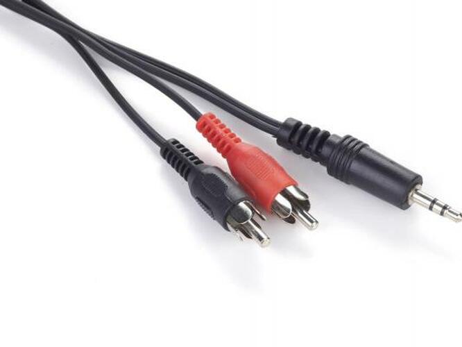 Кабель Jack 3.5(п) - 2 RCA(п) No brand пвх черный 1,2 м.