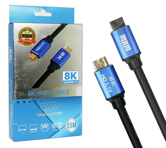 Кабель HDMI(п) - HDMI(п) MRM силикон черный круглый 1,5 м. 8K 2.1