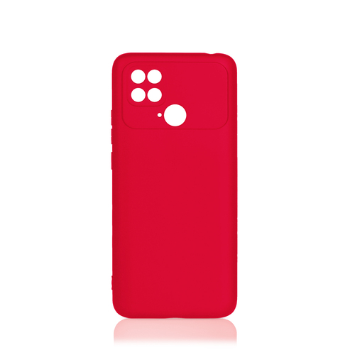 Накладка Xiaomi Poco C40 красный матовый силикон DF Однотонный