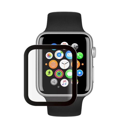 Защитное стекло Apple iWatch 42 черный hybrid Deppa