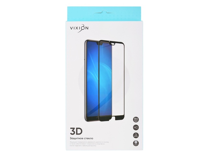 Защитное стекло Oppo A5/A9/A11/Realme C3/5/6i черный 3D Vixion - 2